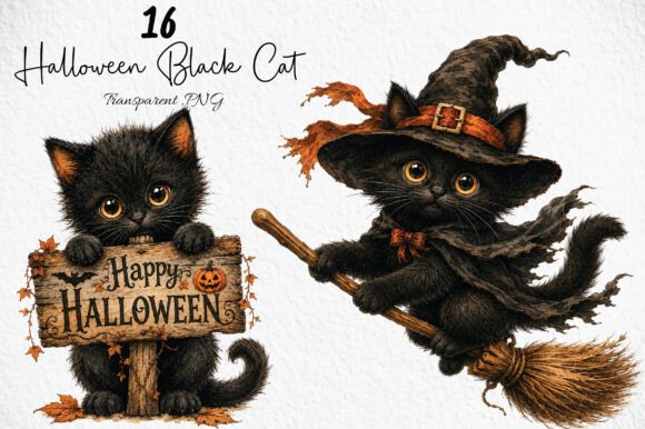 Download Halloween Black Cat Clipart PNG - Halloween Collection