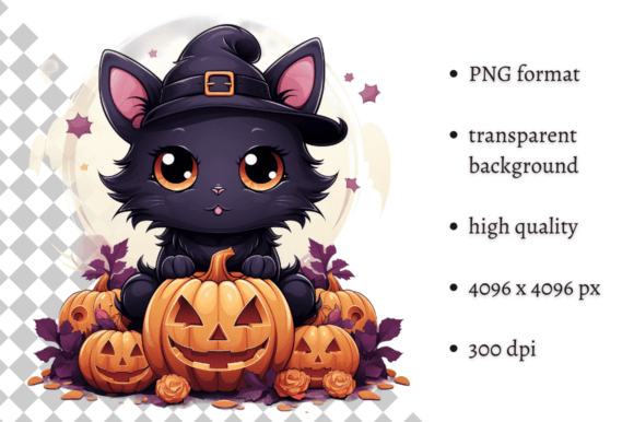 Download Pastel Pink Halloween Cat PNG Clipart - Pastel Collection