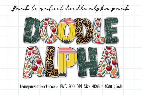 Download Back to School Leopard Doodle Alphabet - School Collection