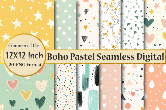 Download Boho Pastel Seamless Digital Paper - Pastel Collection