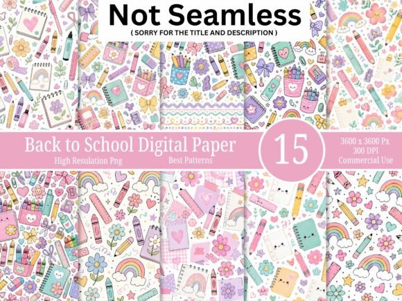 Download Cute Back to School Digital Paper Bundle - School Collection