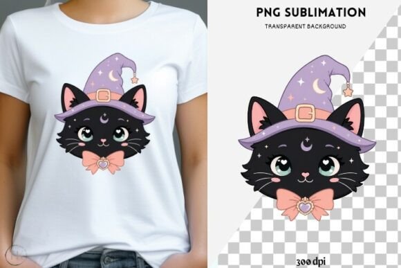 Download Pastel Witch Cat PNG | Cute Black Cat - Pastel Collection