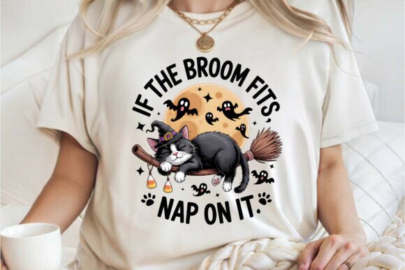 Download Halloween if the Broom Fits Nap Cat PNG - Halloween Collection