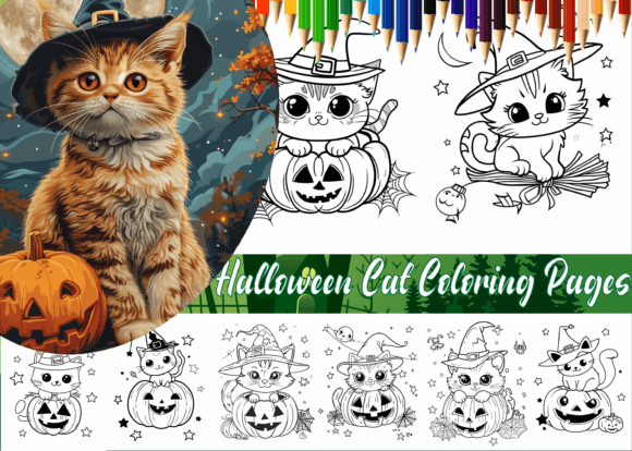 Download Halloween Cat Coloring Book for Kids - Halloween Collection