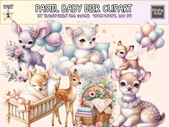 Download Pastel Baby Deer Clipart - Pastel Collection