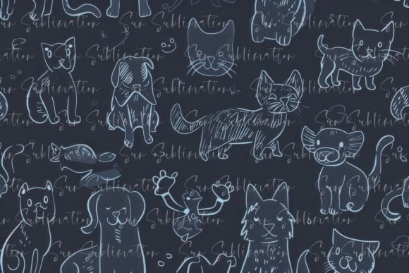 Download A Seamless Pattern with Pastel Blue Dog - Pastel Collection