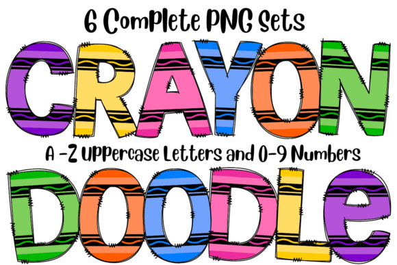 Download Back to School Crayon Doodlee Alphabet - School Collection