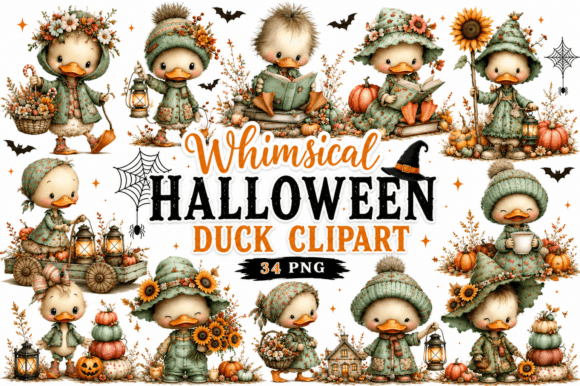 Download Whimsical Halloween Duck Clipart - Halloween Collection