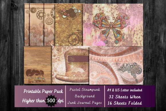Download Vintage Pastel Steam Punk Junk Journal - Pastel Collection