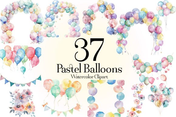Download Watercolor Pastel Balloons Clipart - Pastel Collection