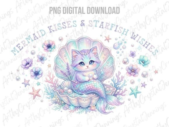 Download Cute Pastel Mermaid Cat PNG - Pastel Collection