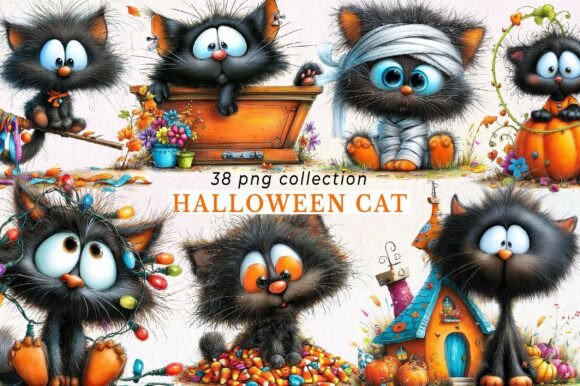 Download Whimsical Halloween Cat Clipart - Halloween Collection
