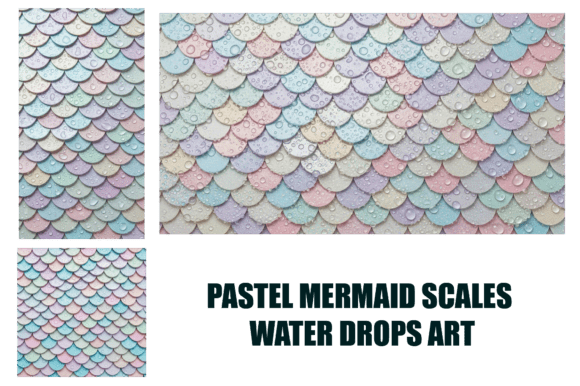 Download Pastel Mermaid Scales Water Drops Art - Pastel Collection