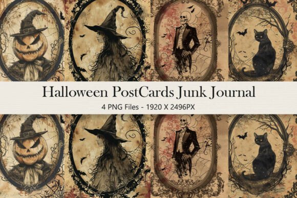 Download Vintage Halloween Postcard Clipart - Halloween Collection